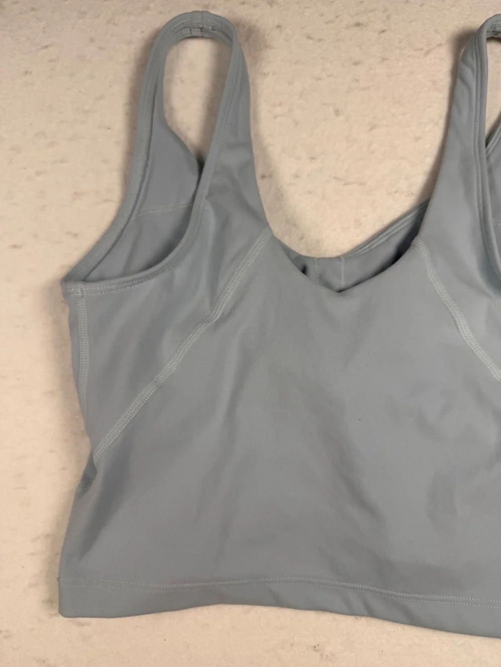 Light Dusty Blue Cropped Workout Tank with Shelf Bra Size Small